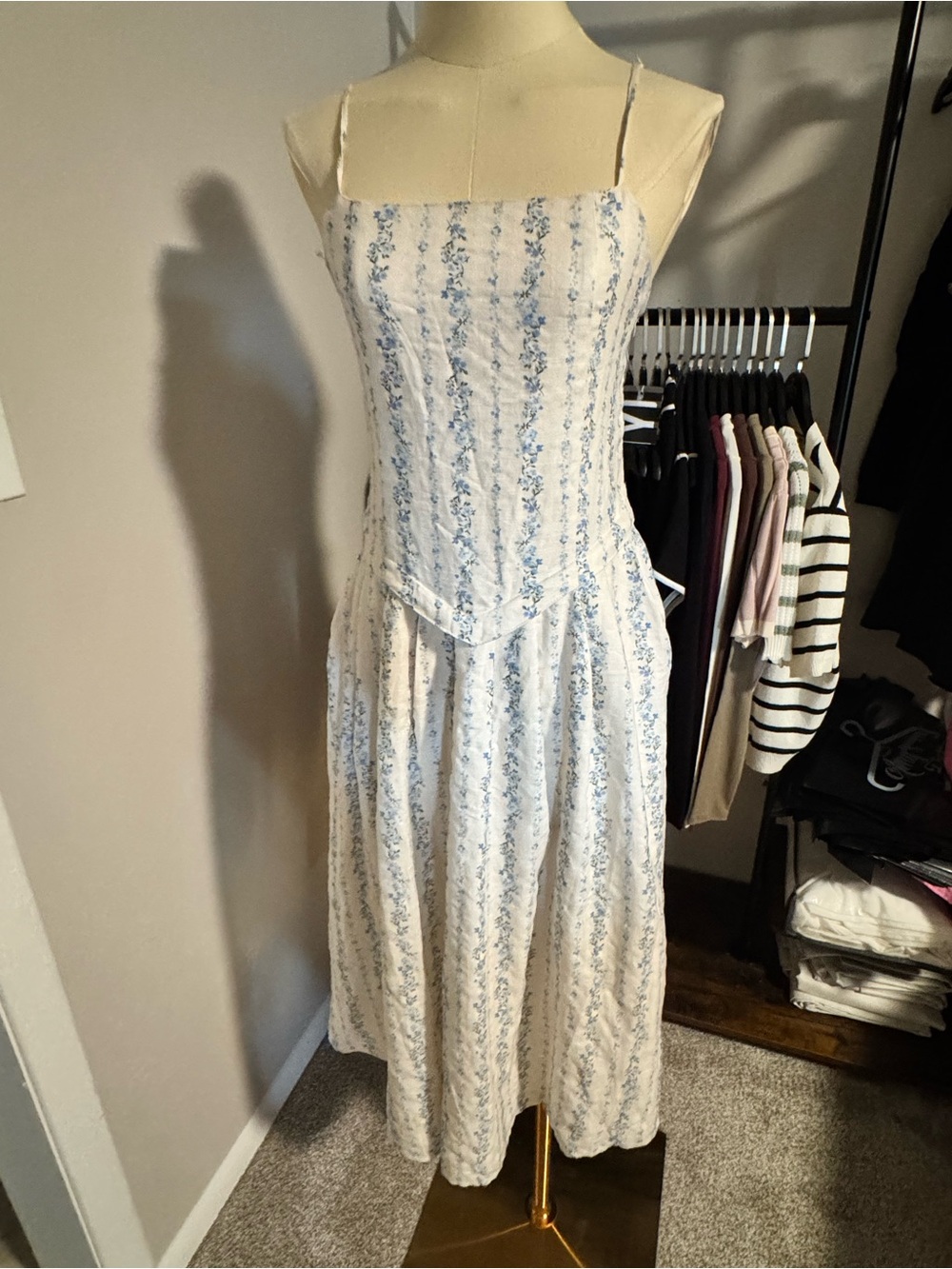 HYFVE Blue and White Floral Maxi Dress